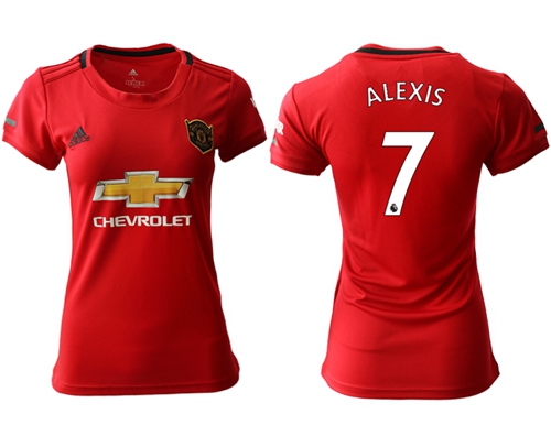 Women's Manchester United #7 Alexis Red Home Soccer Club Jersey